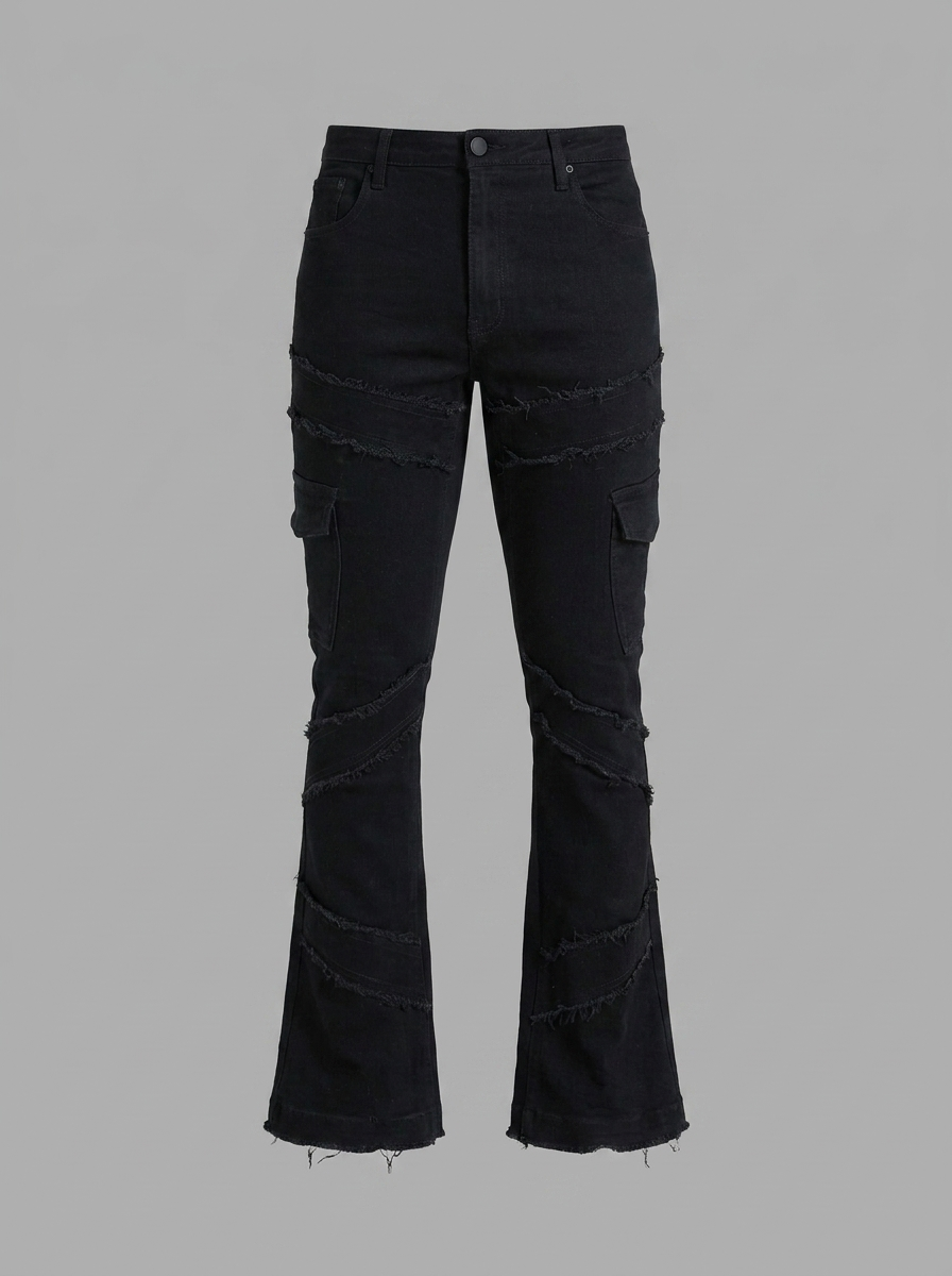 Simi Fray Cargo Stacked Skinny Flare Jeans
