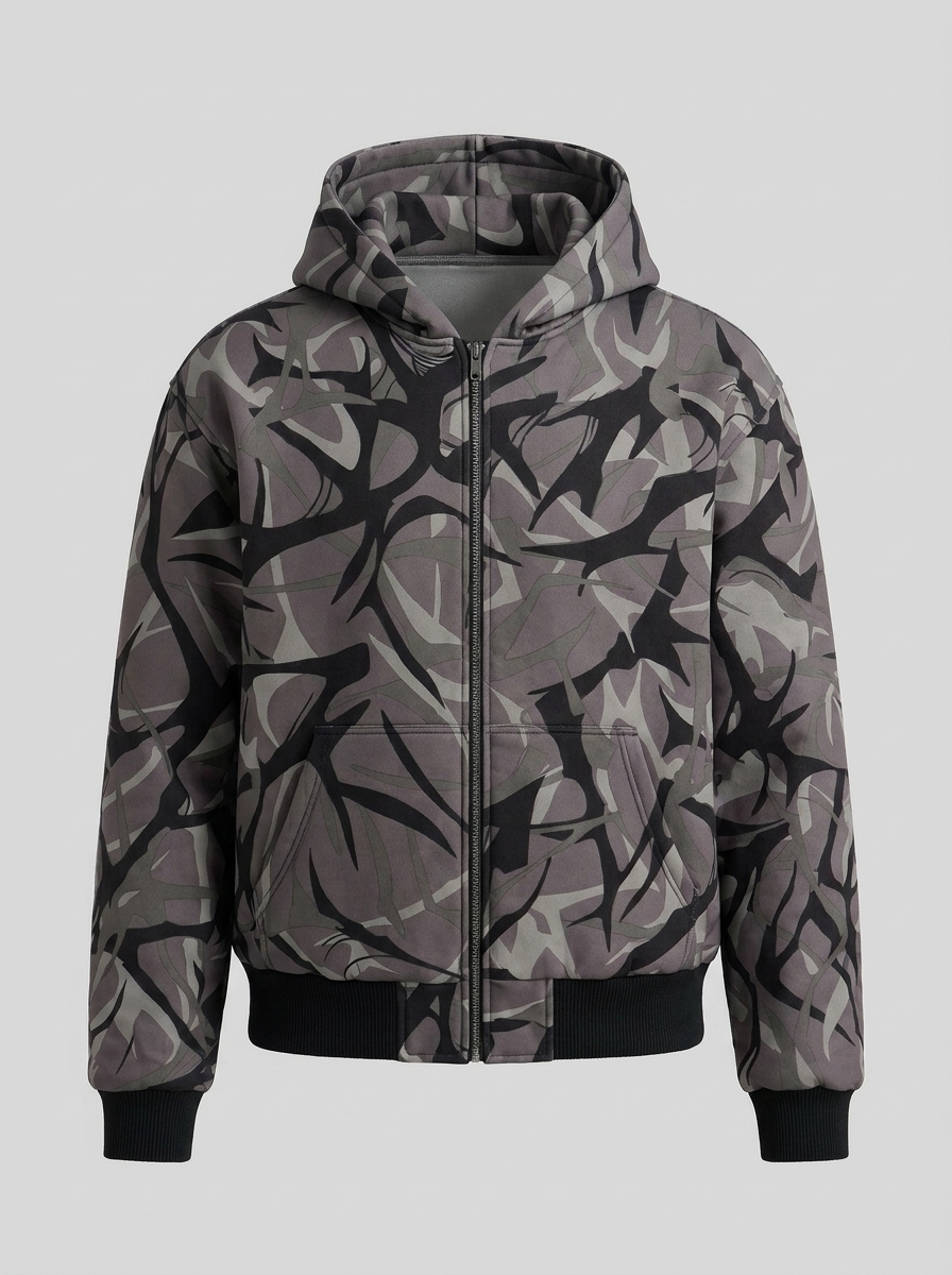 In The Cut Camo Zip Up Hoodie
