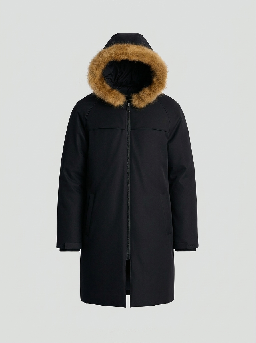 Iced Out Padded Faux Trim Parka