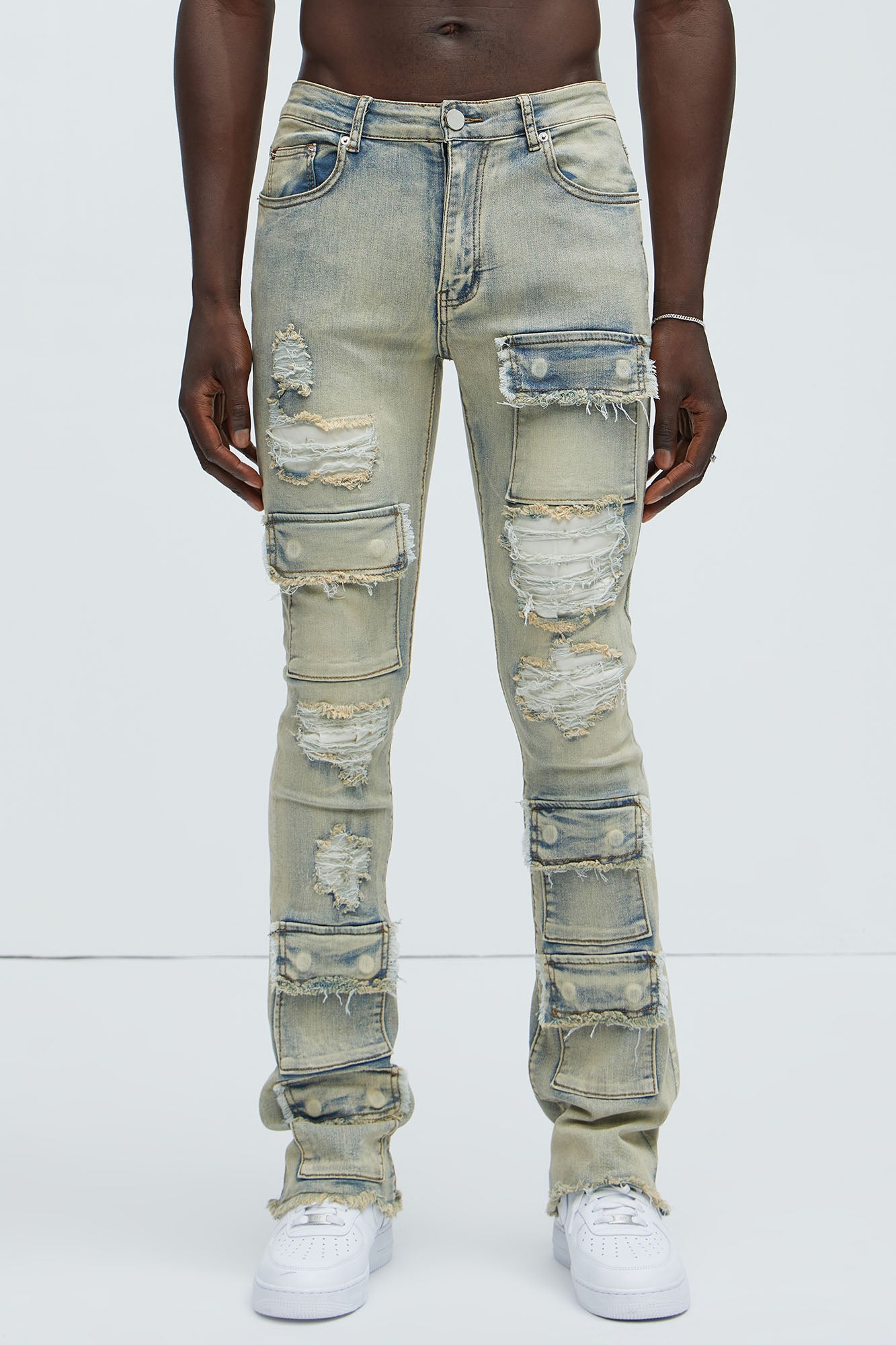 Get Started Cargo Stacked Skinny Flare Jeans · vista 4