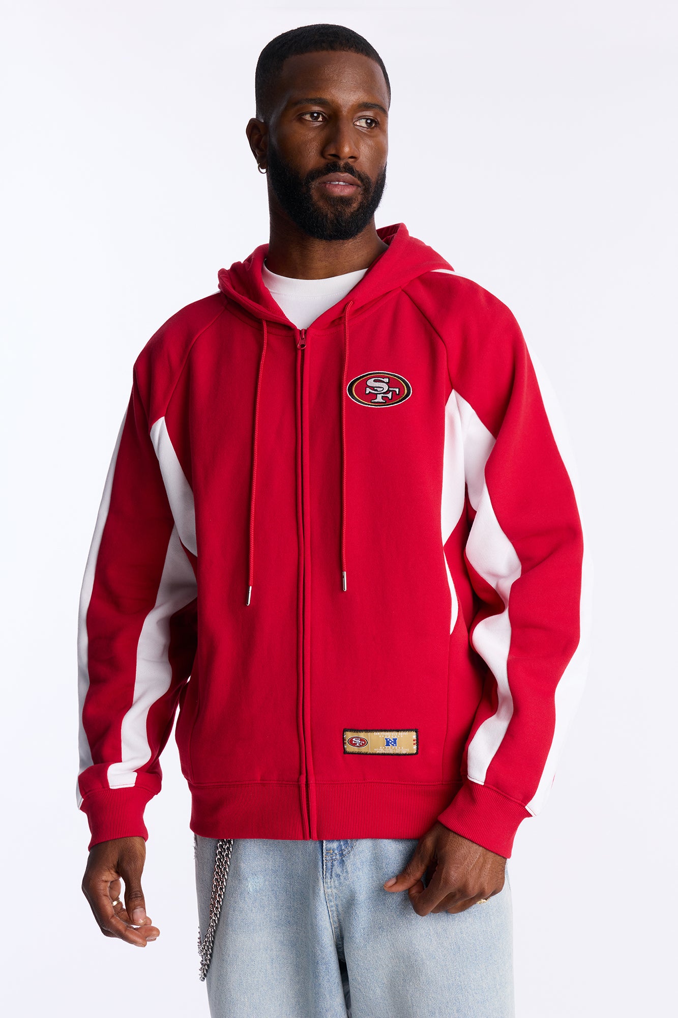 49ers Monster Oversized Zip Up Hoodie · vista en modelo