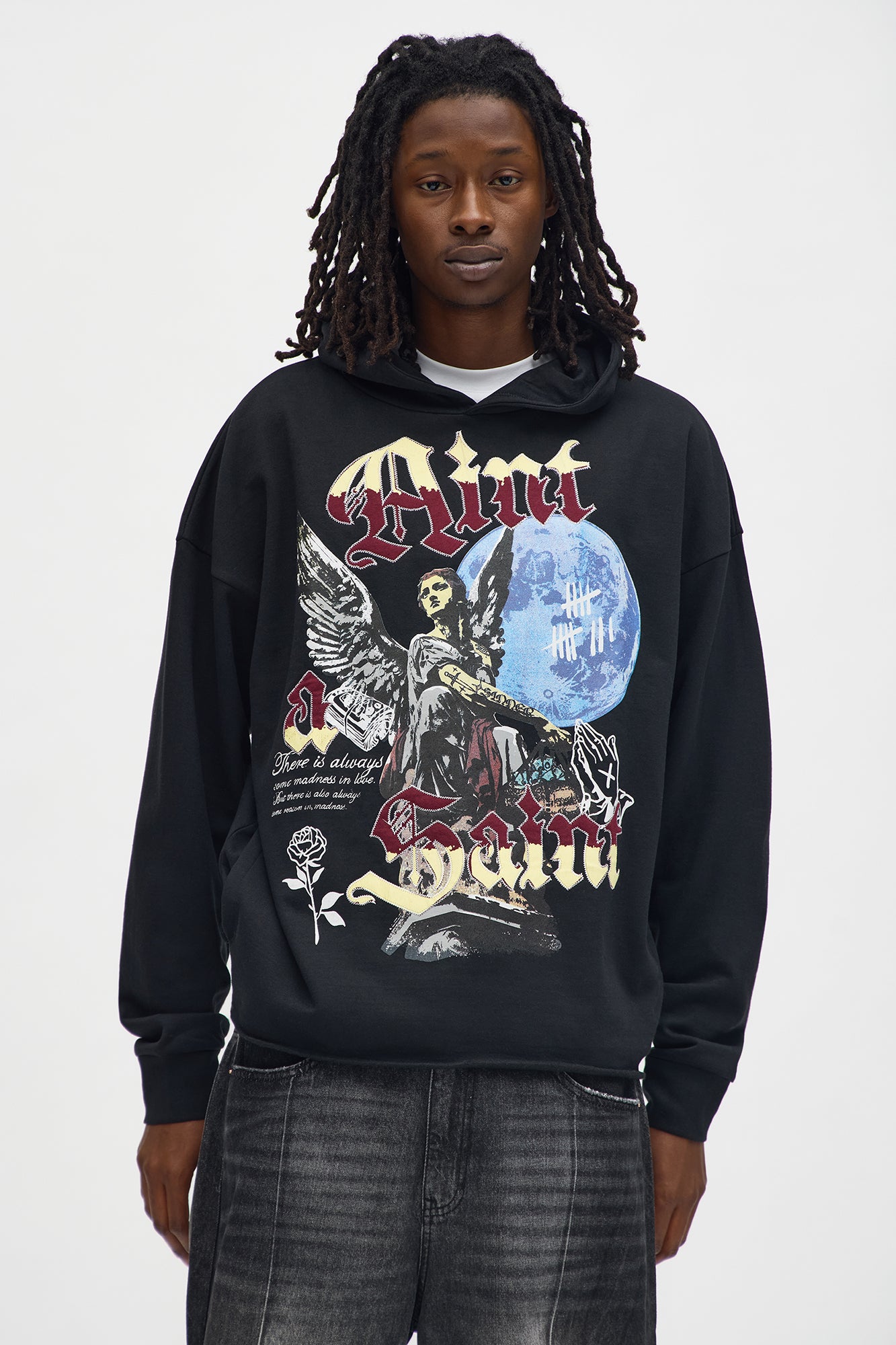 Aint A Saint But Not A Sinner Raw Hem Oversized Hoodie · vista 1