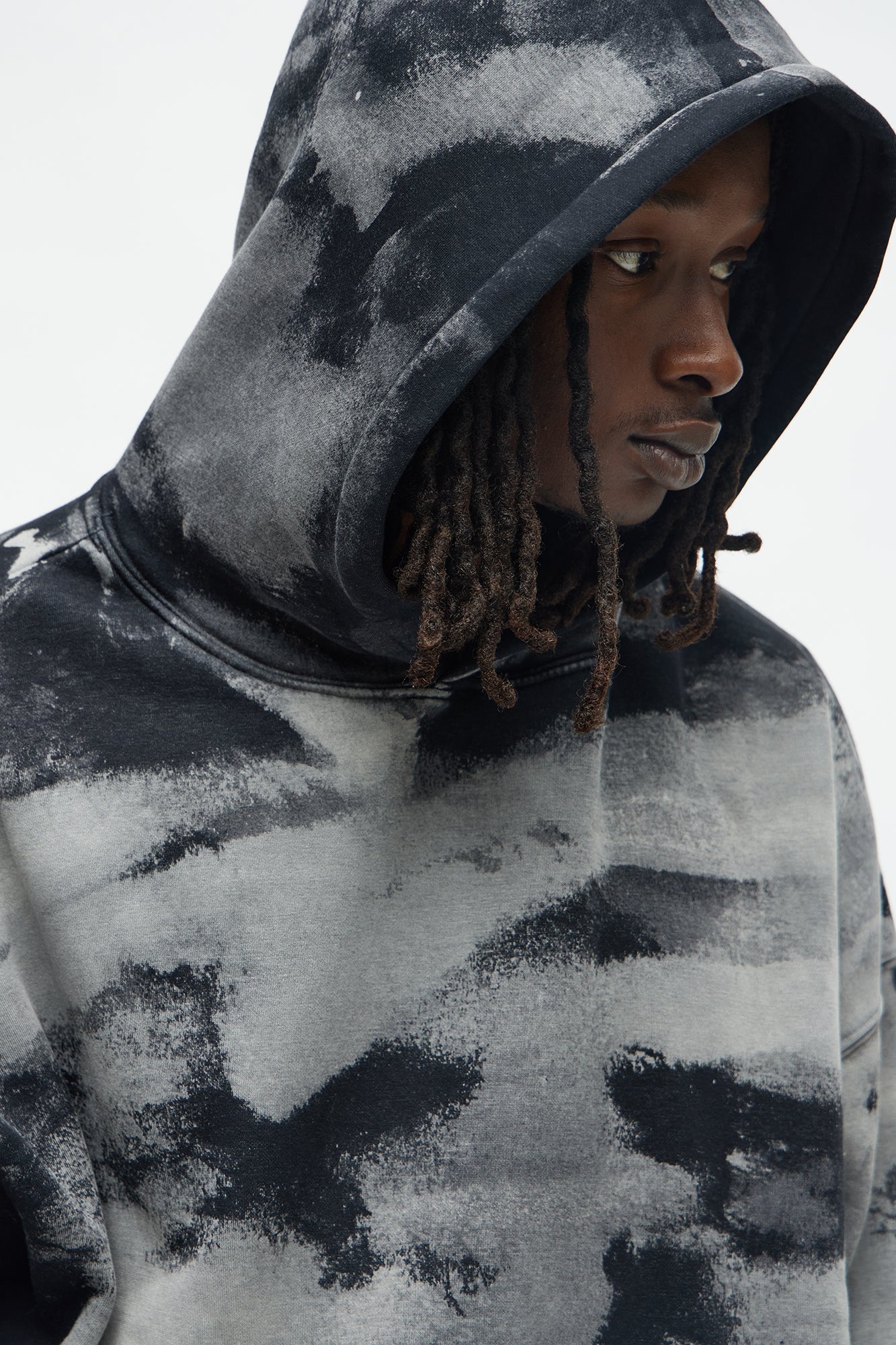 Tyson Oversized Heavyweight Hoodie Black Wash · vista 3
